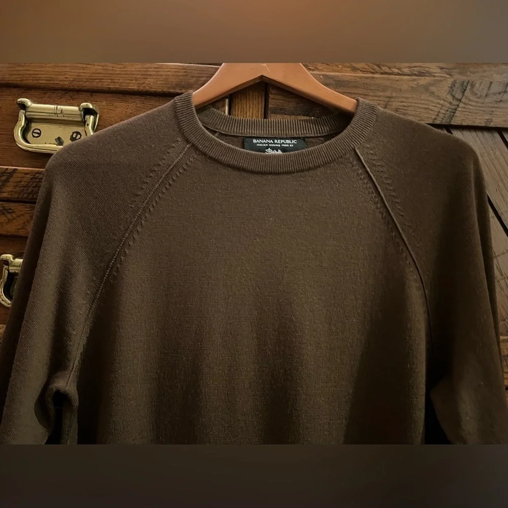 Banana Republic Italian Merino Wool by Baruffa Crew Neck Sweater Sz S NWOT